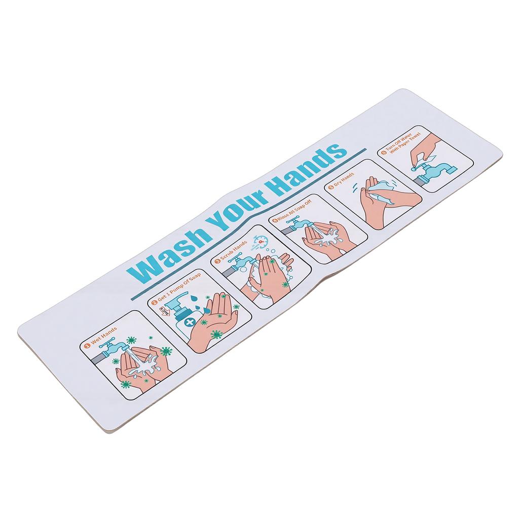 Hand Washing Instruction Sign Poster Water Proof Self Adhesive Hand Washing for School Restaurant