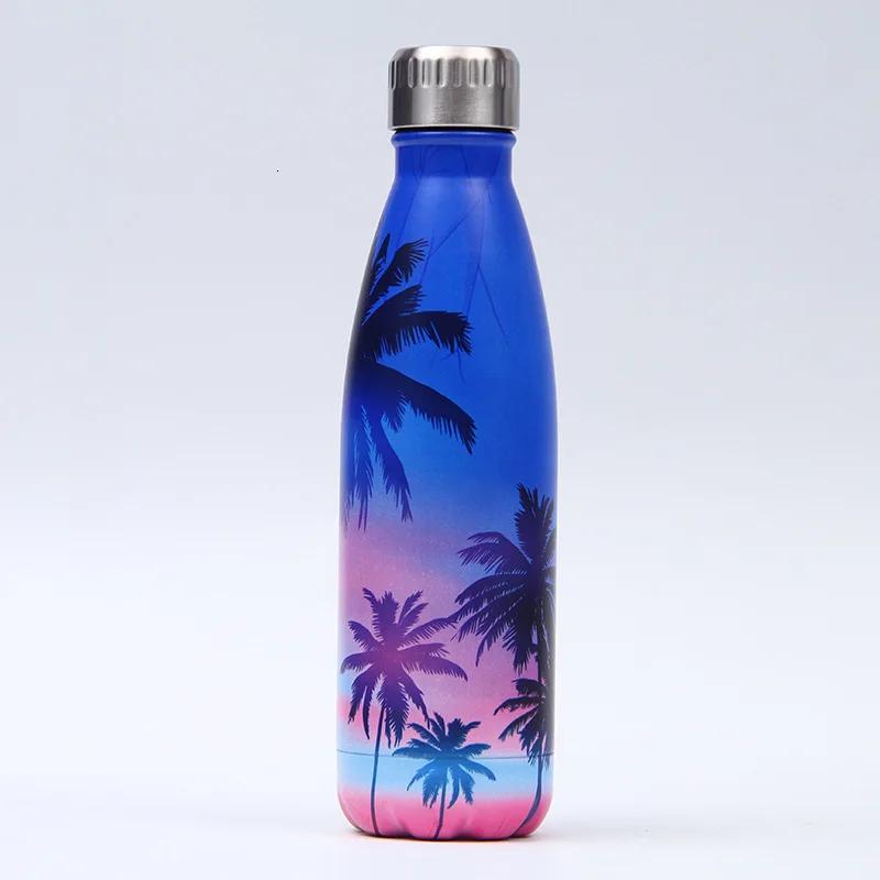 Kreativní květinová termoska Nerezová láhev na vodu Nepropustná sportovní láhev na pití do posilovny Na vodu Chladicí Izolovaný hrnek