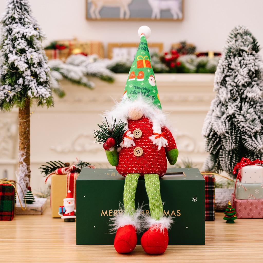 

Радостное Рождественское Украшение Красный Зеленый Принтованная Шляпа Безликая Кукла Рудольф Подвесная Плюшевая Игрушка Для Душевного Праздничного Декора Print Cap Rudolf Female