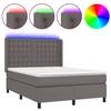 VidaXL Slat Bed Base with Mattress and LED, Upholstered Bed, Double Bed, Adult Bed for Interior Bedroom, 3139383