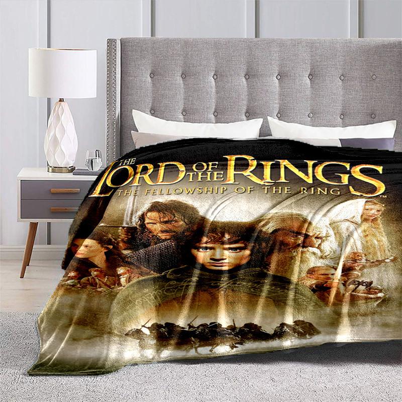 1ks Deka s motivem Pán prstenů (kreslená), Přenosná deka na cesty a kempování, Celoroční útulná deka, Ideální dárek