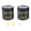 2pcs Solar Outdoor Fence Light Waterproofing Warm Yellow Metal Solar Powered Wall Light for Garden Patio Yard Decor