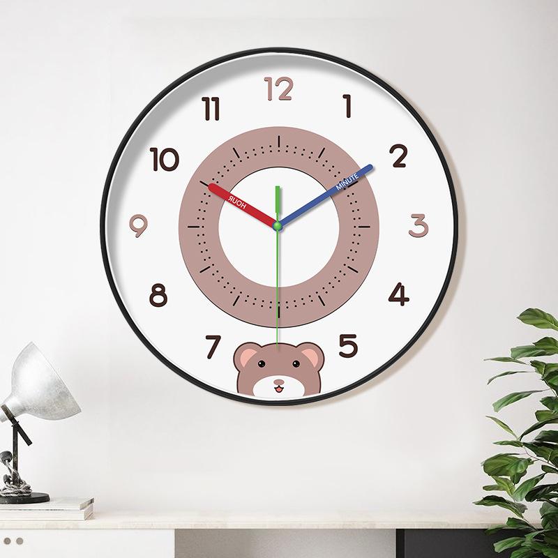 10-Zoll 25cm Tier Cartoon Kinder Wanduhr Wohnzimmer Schlafzimmer Wanduhr Kreative Stille Uhr Tisch
