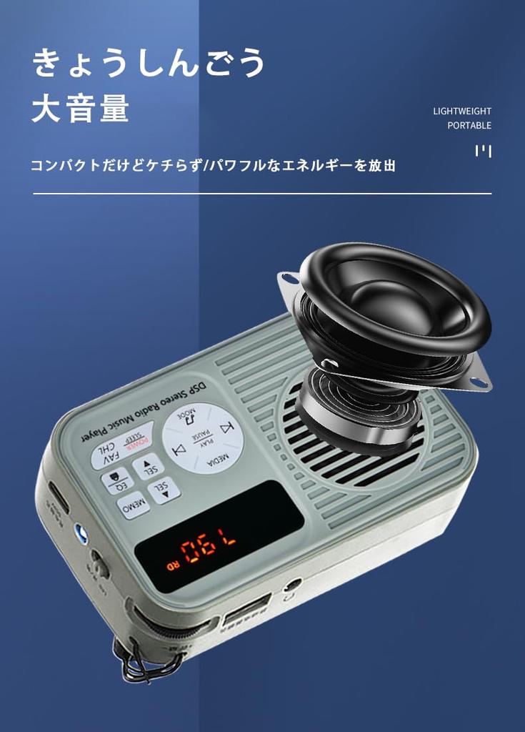 Portable FM Pocket FM High Card MP3 Loud Long Battery Retro Ideal for Disaster Preparedness and Evacuation Radio, Compact, Compatible, Sensitivity,