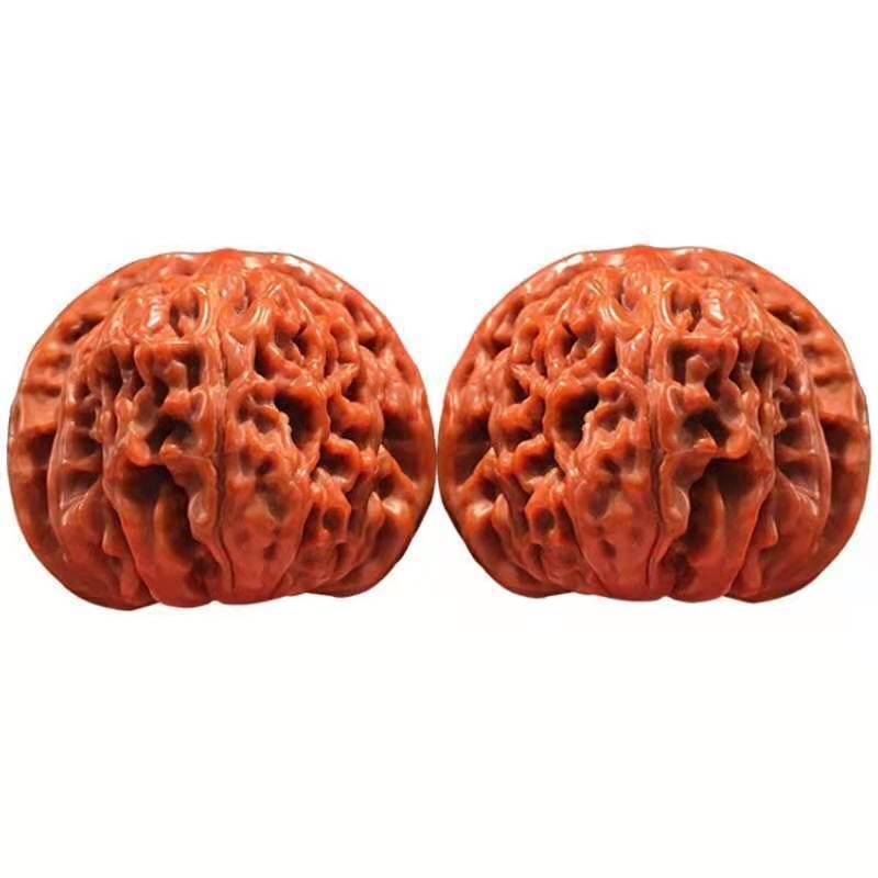 1 Pair Walnut Solid Wood Hand Massage Balls Portable Stress Relief Exercise Tool for Home Decor Ornament