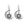 Vintage Sun & Moon Earrings Jewelry for Women Girl Alloy Charms Pendant Bohemian Accessories
