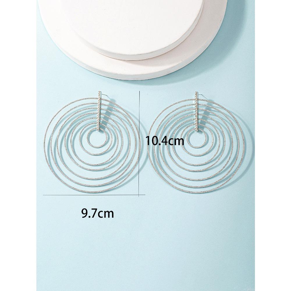 Earrings, European and American Large Stud Earrings, Multi-layer Exaggerated Earrings, Japanese and Korean Alloy Gold-plated Jewelry Women