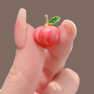 Stylish Peach Brooch Fashionable Anti-Glare Lapel Pin Anti-oxidation Jewelry Rust-proof Brooch for Sweaters Accessories