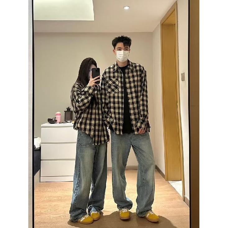 2024 Letter Long Sleeve Shirt Japanese Hong Kong Style Ins Loose Shirt Boys Summer Trendy Versatile Casual Coat