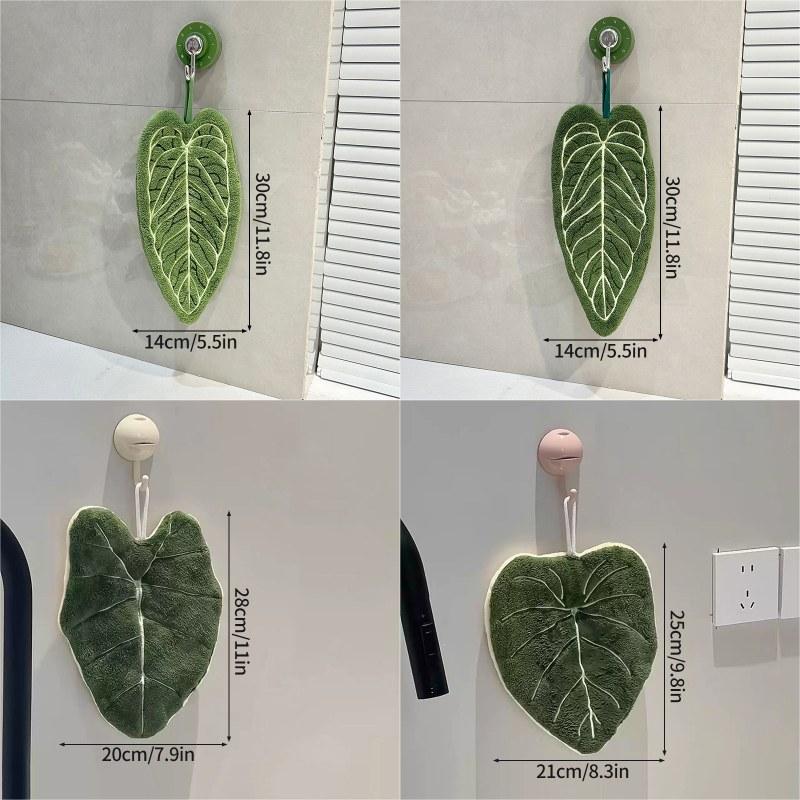 Bathroom Accessories Hand Towel Green Leaf Towels for Hands Bathroom Supplies Kitchen Handkerchief Hand Towel Bathroom Decor
