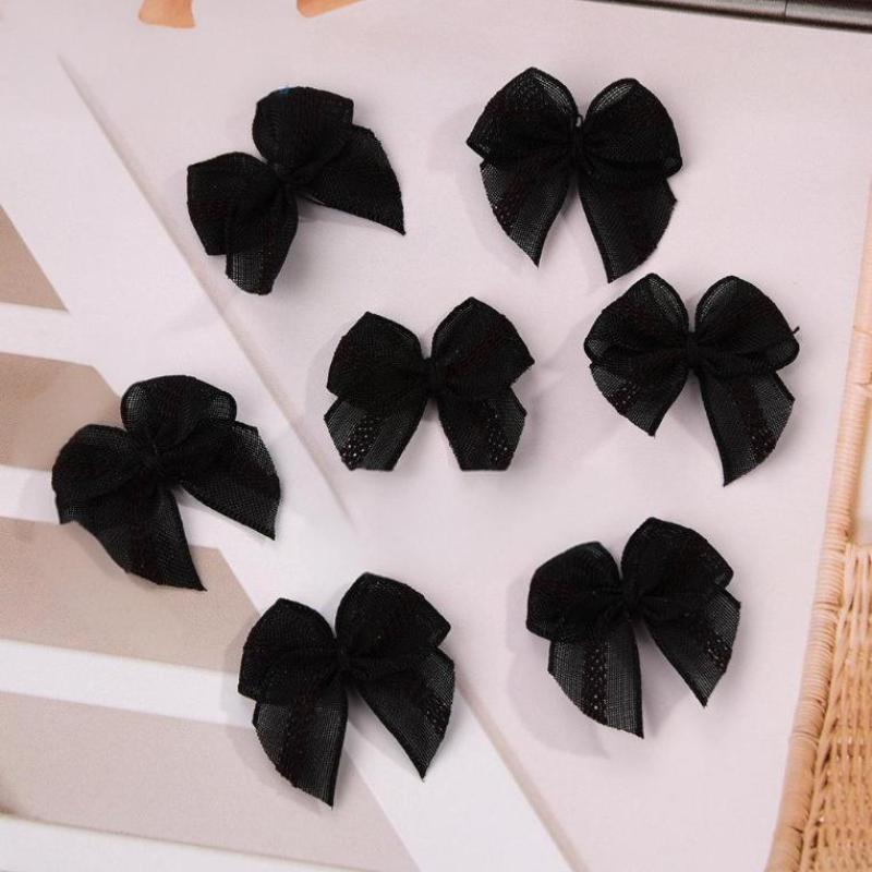 Mesh Ribbon Bows 30pcs Mutilcolor Lace Mini Bowknot Satin Ribbon Bow Flower For DIY Craft Decoration Nail Manicure Accessories