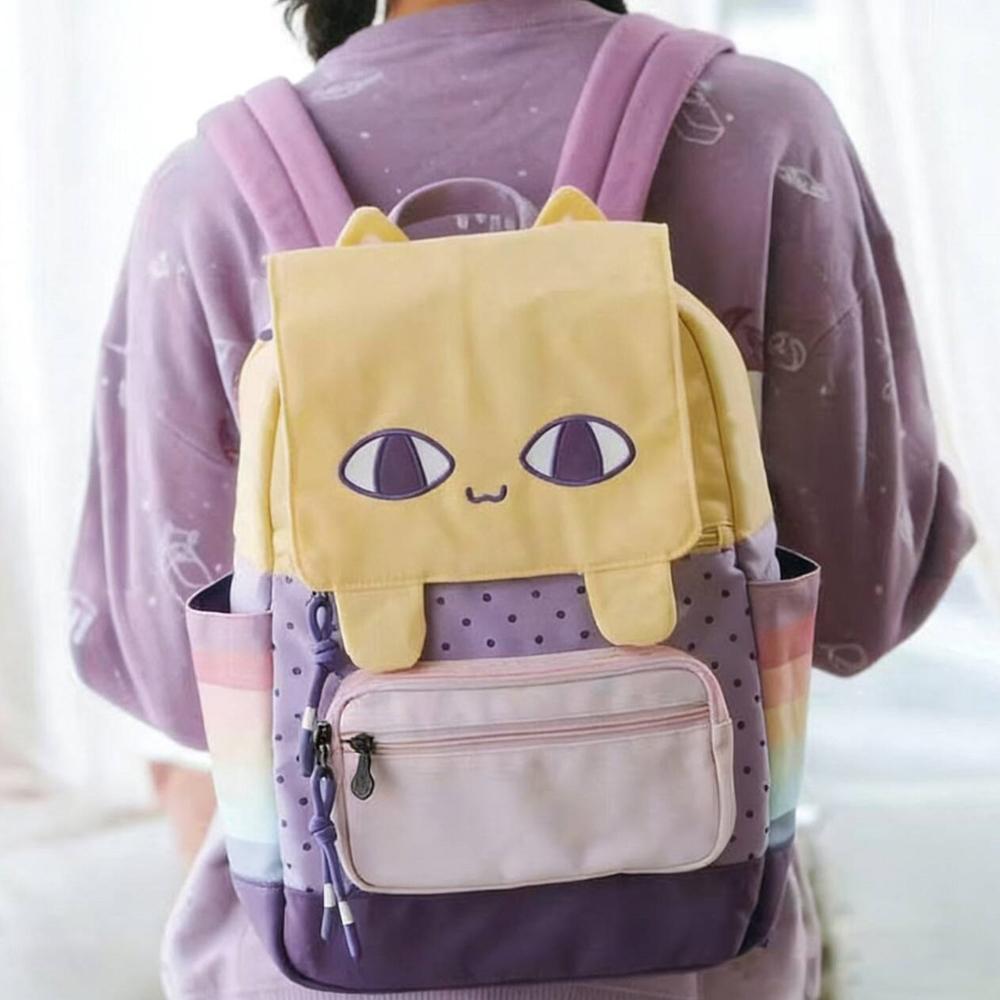 Cute Yellow Cat Plush Backpack Cartoon Student School Bag Unisex Travel Handbag Cosplay Prop