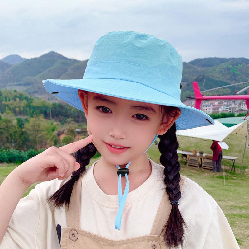 Children's hats summer boys and girls outdoor sunscreen hats quick-drying waterproof breathable sun hat large brim bucket hat