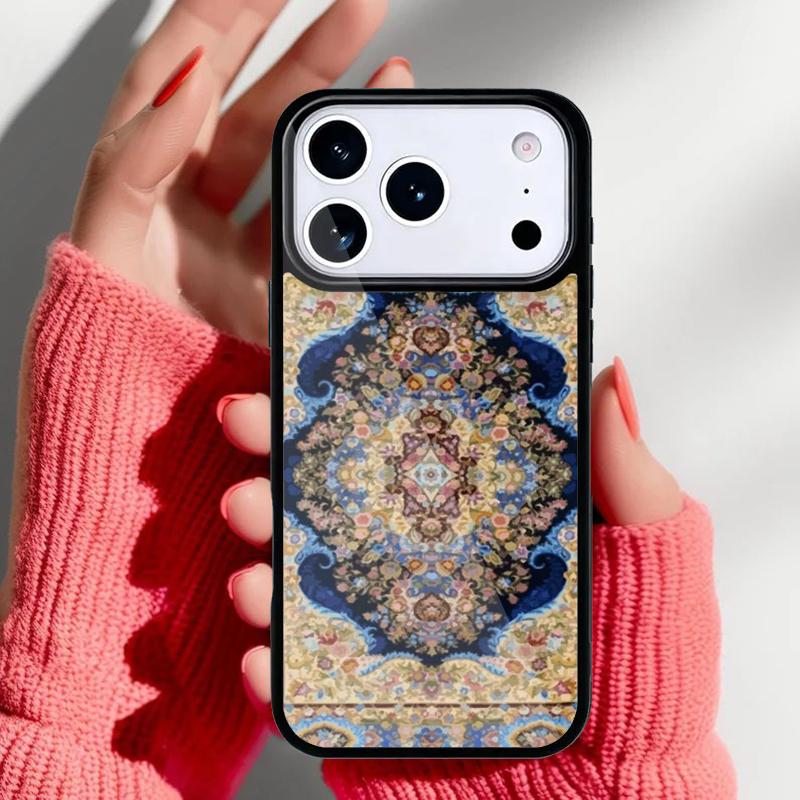 Persian Carpet Floral Phone Case for iPhone 17 Air 16e 15 14 13 Pro Max Back Cover for 12 11 Pro Coque