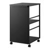 Yamazaki Jitsugyo 8471 Blindfold Wagon Slim with Top Plate Black W33.8 X D42.4 X H60.2cm (Including Casters) Tower 2 Tier Kitchen Wagon Storage Wagon