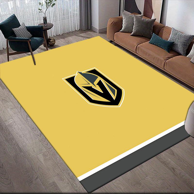 Vegas Golden Knights2 Flannel Pattern Square Carpet,Area Rug,Carpet Rug for Living Room Bedroom Sofa Playroom Decor,Non-slip Floor Mat