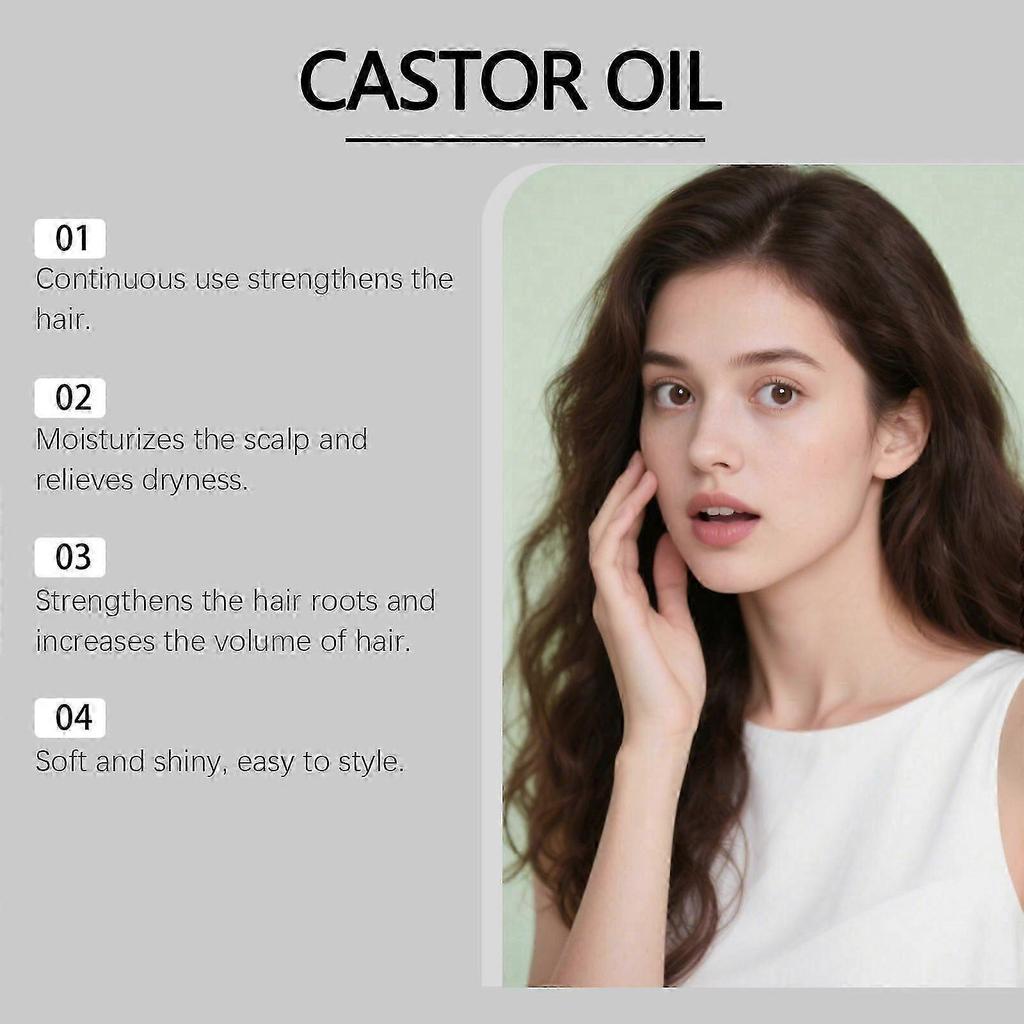 Castor Oil - 100% Pure & Natural, Cold Pressed, Hexane Free, Fast Absorbing - Moisturizing Oil For Hair, Scalp - 100ML Castor Oil for Hair