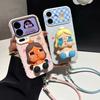 Three-dimensional Doll Mobile Phone Case, Cute Cartoon Flip Window Protective Case, Girl Anti-drop Soft Case with Lanyard