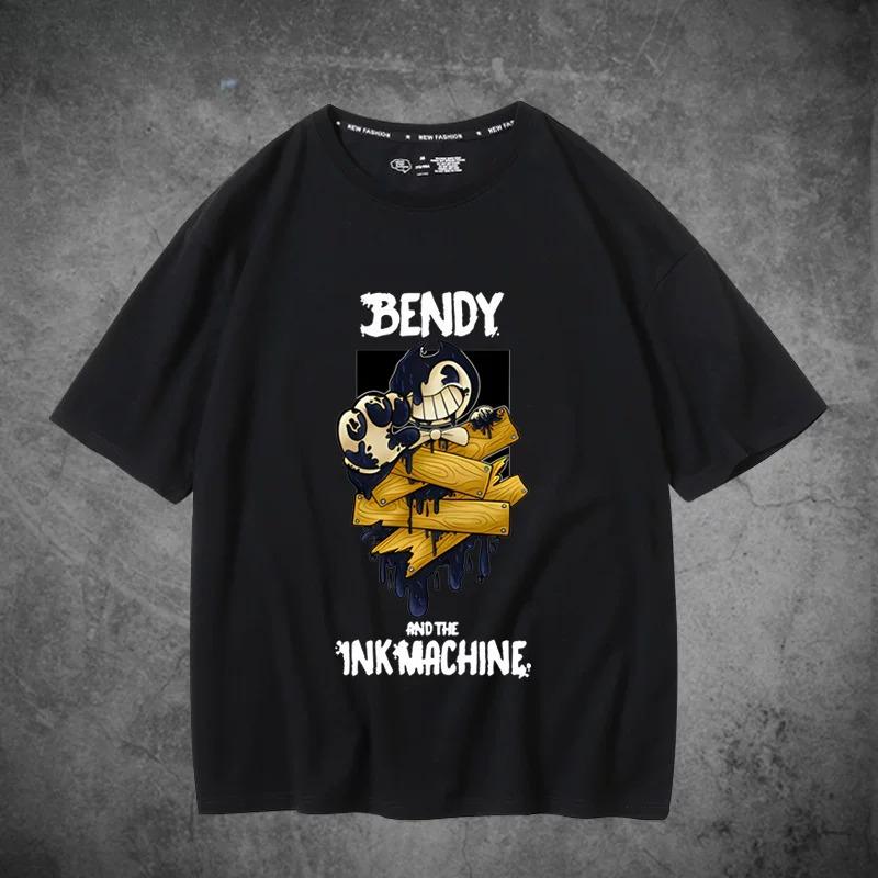 Bendy And The Ink Machine Game Tshirts Cotton Short Sleeve Oneck Female Tshirt Loose Cartoon Graphic Printing T Shirt Unisex