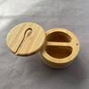 Multifunctional Wood Spice Box Swivel Lid Kitchen Condiment Pots  Kitchen Organizer