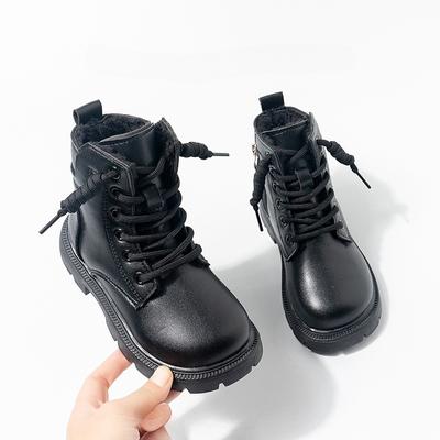 Mode Retro Kinderstiefel Vielseitige kurze Stiefel Neue Winter Samtstiefel
