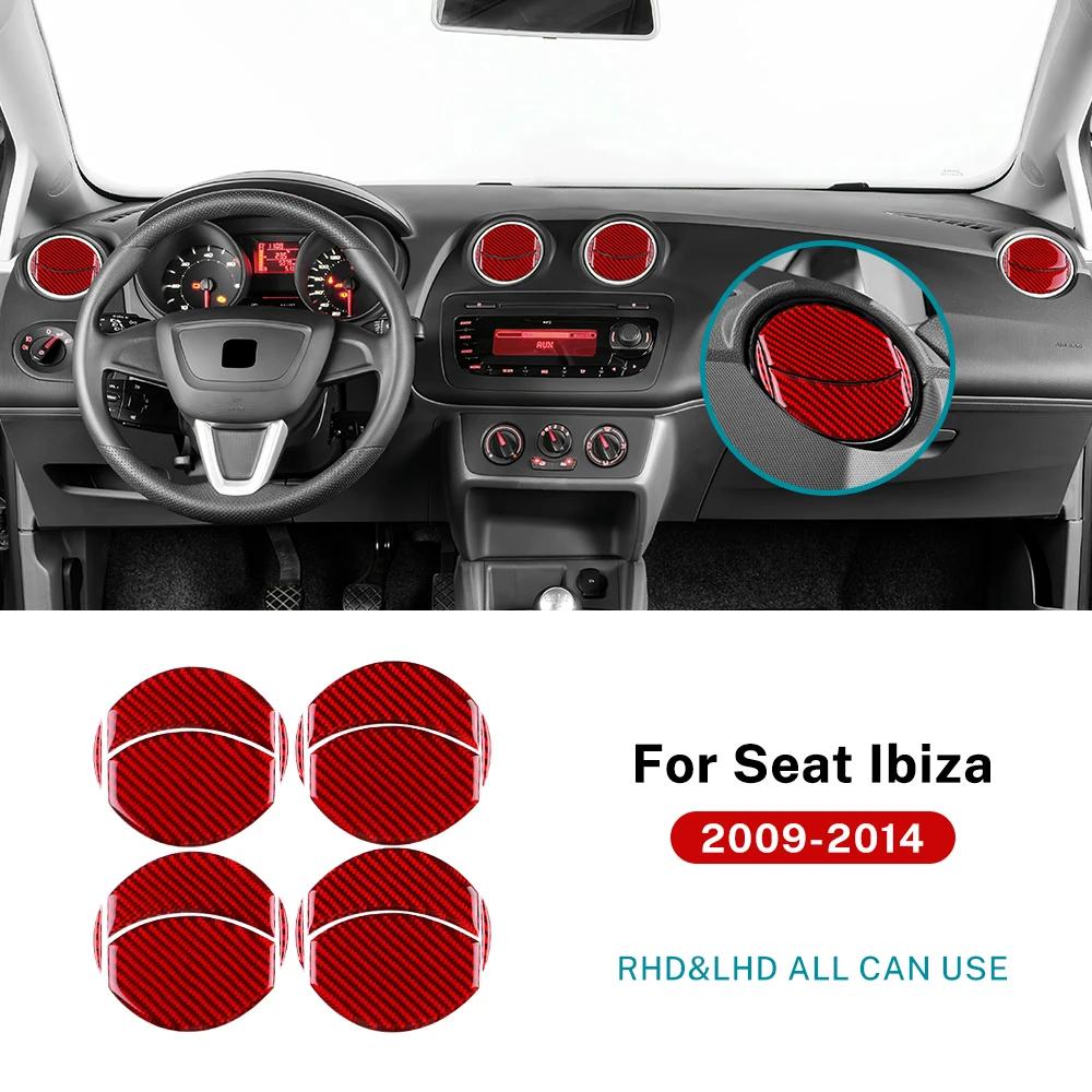 

For Seat Ibiza 6j 2009 2010 2011 2012 2013 2014 LHD RHD Car Center Console Air Outlet Panel Real Soft Carbon Fiber Sticker