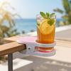 Clip-On Drink Holder for Chair, Portable Cup Holder for Beach Chair Patio Table, Striped Outdoor Clamp On Beverage Caddy for Pool Cruise