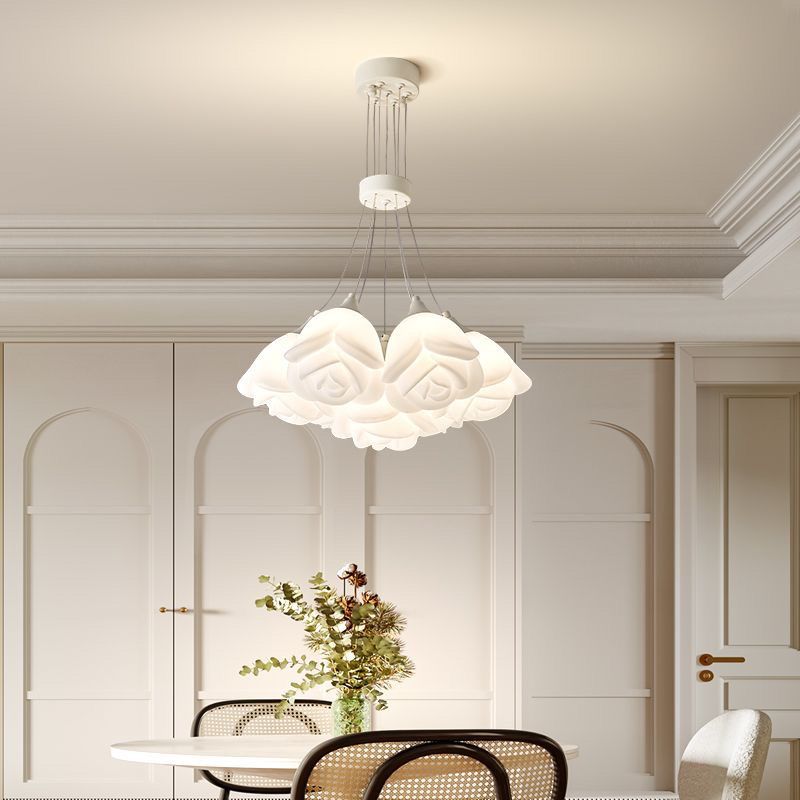 Rose Pendant Light Luxurious Romantic Warm French Cream Style Living Room Light Creative Art Designer Bedroom Dining Room Light