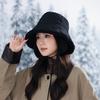 Women's Winter Thermal Bucket Hat with Ear Flaps & Fleece Lining - Thick Warm Non-Stretch Drawstring Closure for Skiing, Everyday Winter Outfits