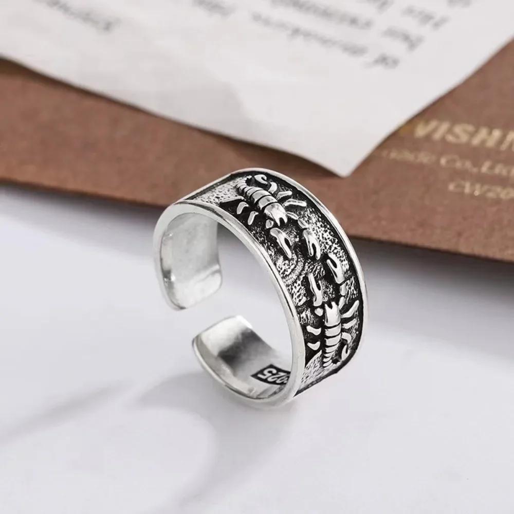 Retro  Domineering Animal Scorpion Men's Ring  Personality Creative Trend Street Niche Party Gift Ring Accessories