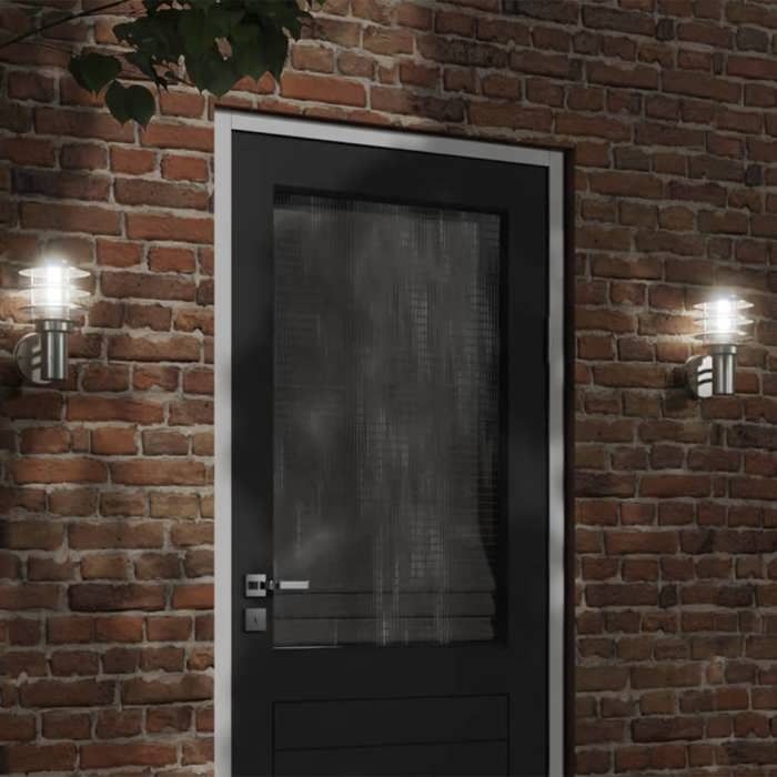VidaXL Applique murale d'extérieur argenté acier inoxydable, éclairage mural d'extérieur, lampe murale de jardin, applique 4006228