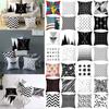 Cover Geometric Cushion Throw Pillow Case Dotted Grid Triangular Art Black White