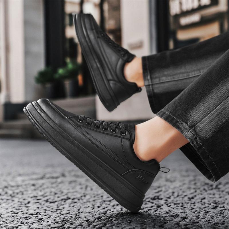 Warrior Fashion Versatile Trendy Retro Daily Commuting Slip-Resistant Durable Balance Support Low-Top Skate Shoes Men sneaker Black WXP(WZ)-281704