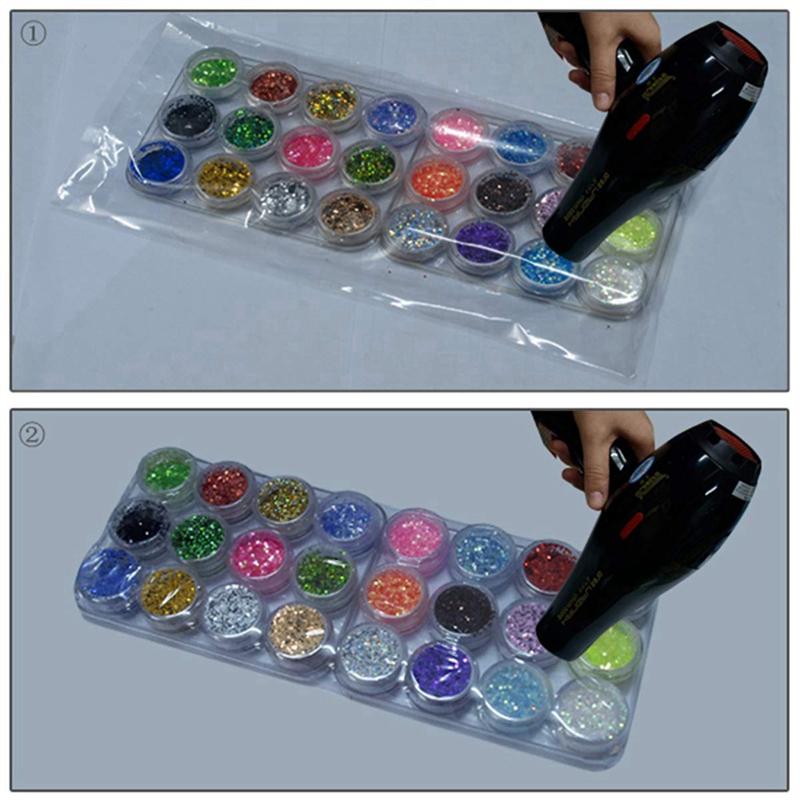 100 шт. Водонепроницаемый термоусадочный пакет из ПВХ, пакет для запайки с помощью фена, плоский рот, прозрачный пластиковый пакет для хранения продуктов