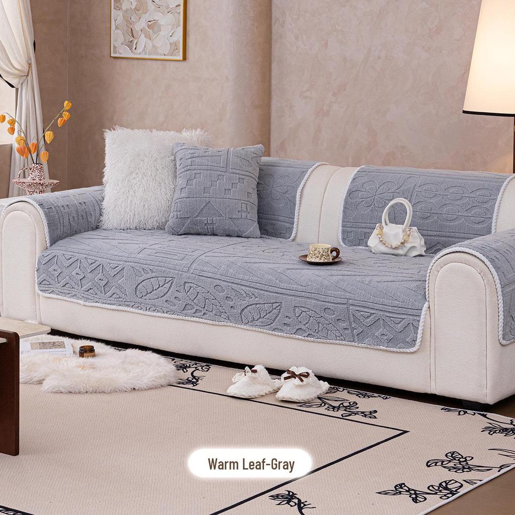 Cross-Border Autumn/Winter Soft Velvet Sofa Cushion - High-End, Non-Slip, Machine Washable Sofa Towel Cover