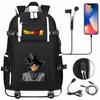 Vegeta Sun Wukong Dragon Ball Ultra USB Headphones Teen Student School Bag Men's and Women's Leisure Travel Backpack