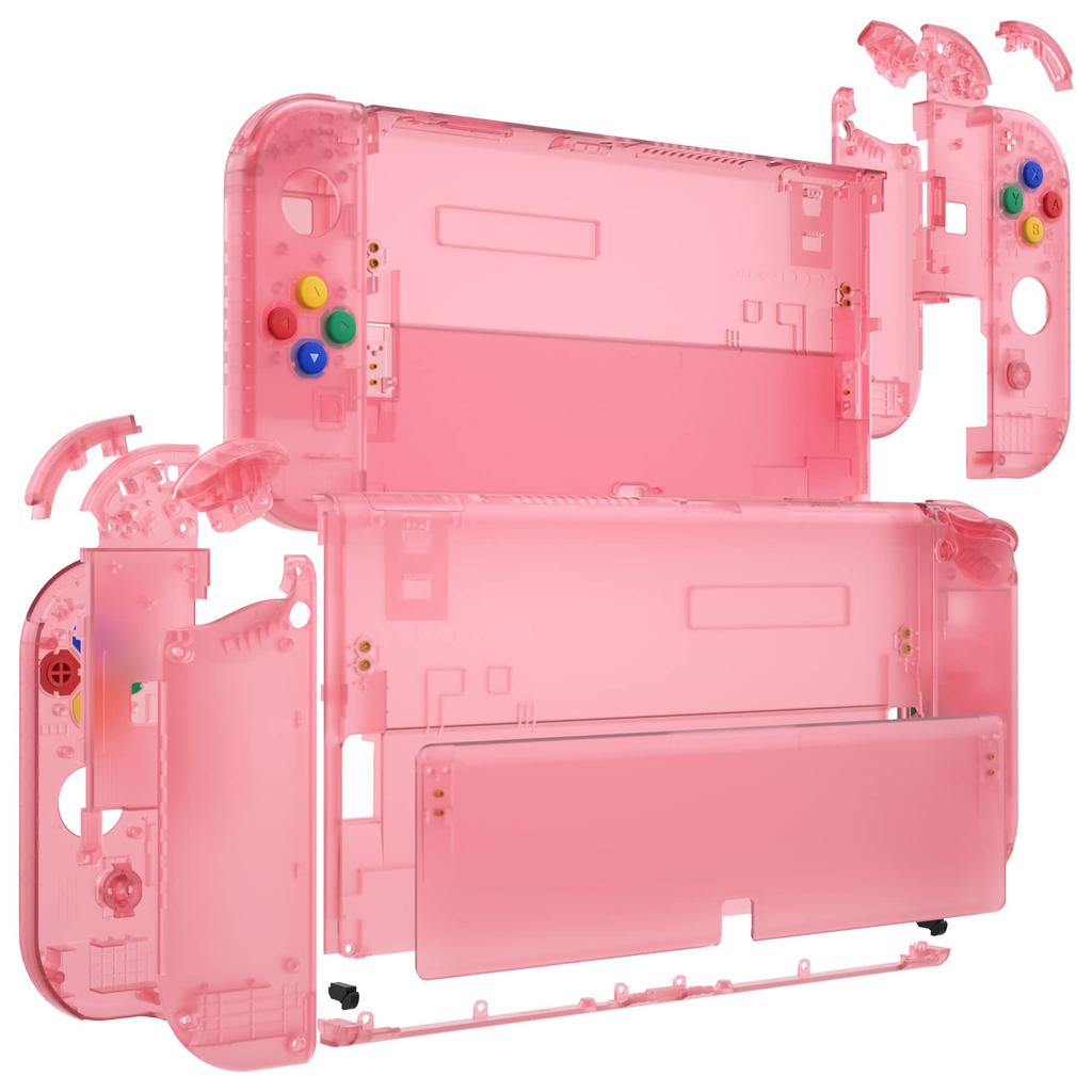 Not the Main Body eXtremeRate Switch Switch Compatible with OLED Joycon Handheld Controller Clear Material Back Plate Compatible with Switch OLED PC