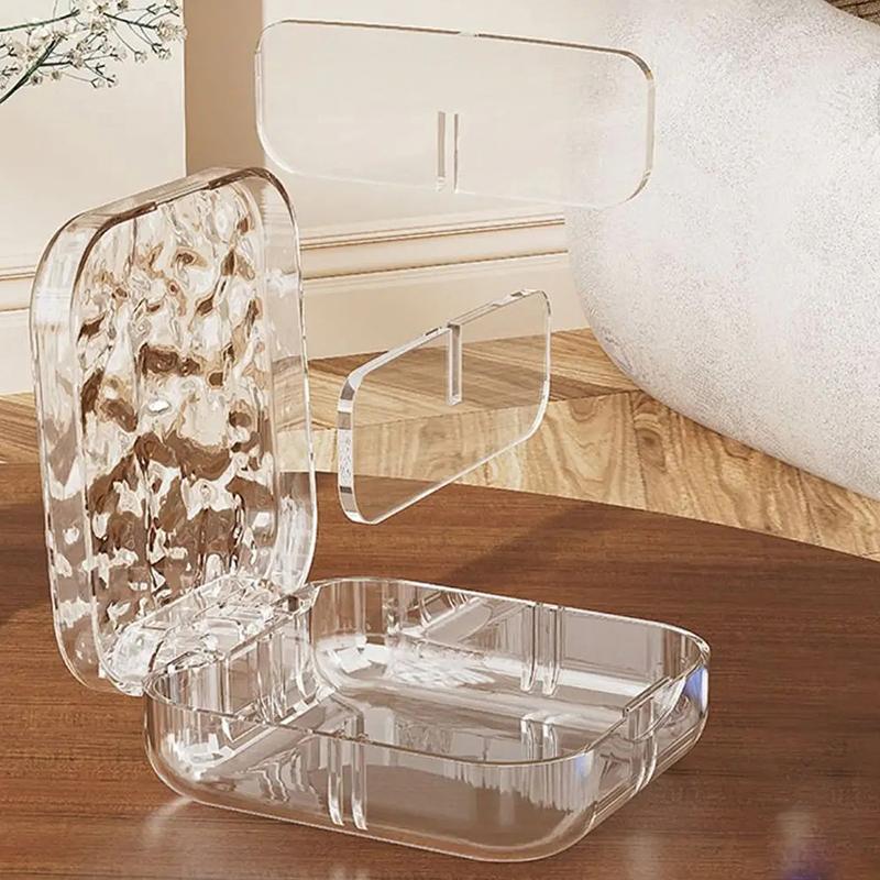 4/6Grid Portable Water Ripple MedicineBox Medicine Packaging Box Travel Carrying Mini Sealed Plastic Travel Medication Organizer