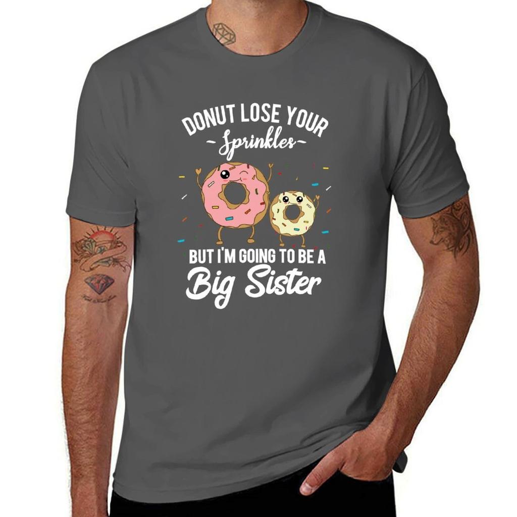 Im Going to be a Big Sister Pregnancy AnnounceUnisext Reveal Donut Quote TShirt Utility Work Short Sleeve Top
