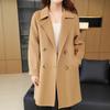 Women's Plus Size Double-Breasted Wool Overcoat with Suit Collar