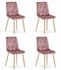 Libra Chair - Pink Velvet / Wood Color Legs X 4