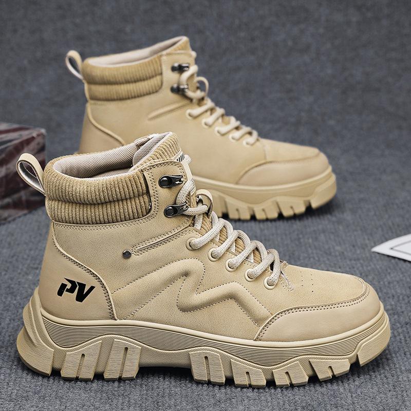 

Thick-soled heightening Martin boots men s autumn and winter 2024 high-top tooling locomotive shoes men s casual trendy shoes outdoor 44