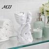 Matte White Shell Flowerpot 3D Printed Mermaid Conch Storage Ornament, Mini Decorative Air Plant Holder Flowerpot, Creative Desktop Organizer for Home