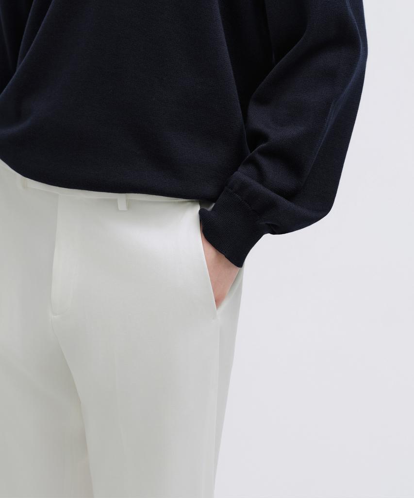 MUSINSA STANDARD Wide Hidden Banding Slacks [Cream]