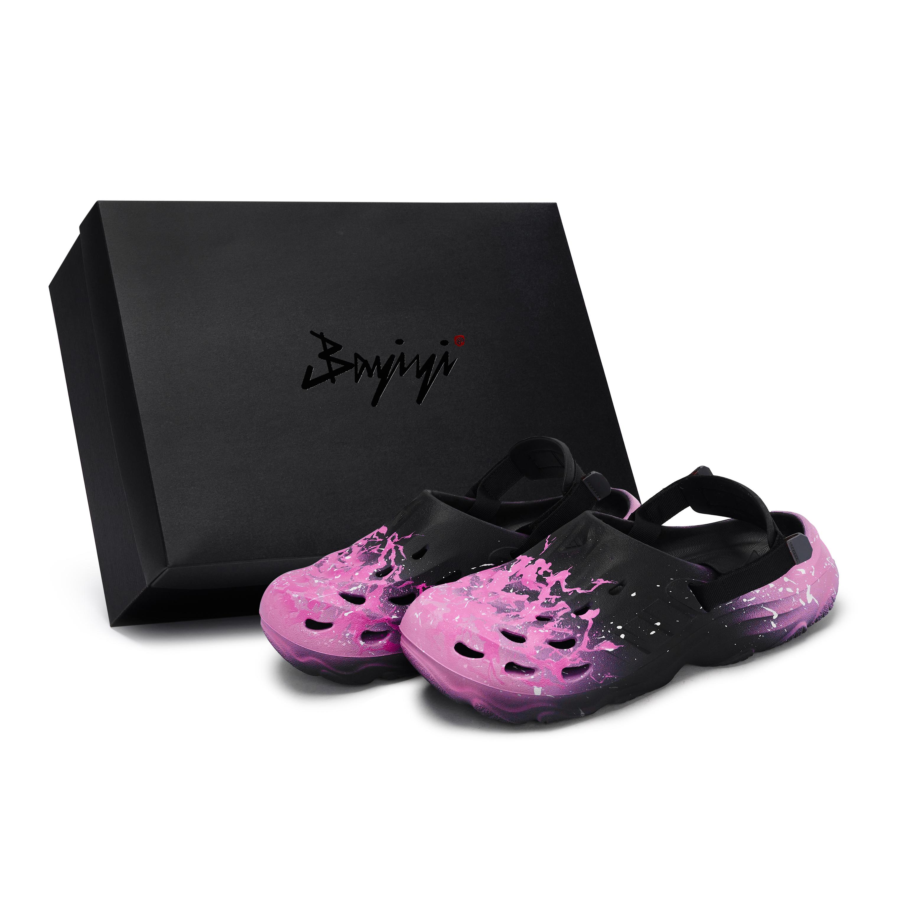 

Adidas MAXXCLOG 811 Manufacturing, Fluorescent Sea Pink, Special Shoe Box Clogs Unisex Black Pink JH9847(Team80-S-BOX) 40⅔