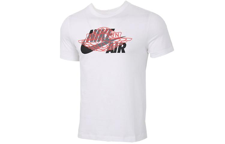 Мужские белые футболки Jordan Air с круглым вырезом, умеренного прямого кроя CU1980-100 XXL