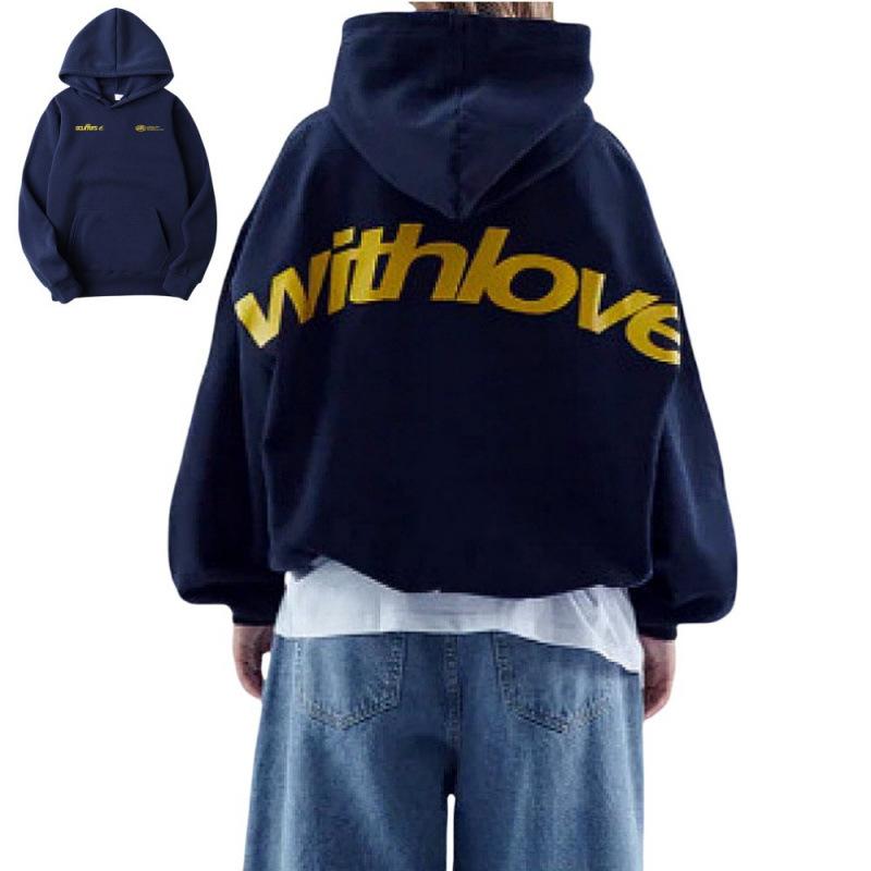 Eurasian Size Fleece Sweater Loose Letter Casual Fashion Sports Hooded Sweater Jumper