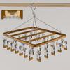 Aluminum Alloy Multi-functional Clothes Drying Rack with Clips for Balcony Storage