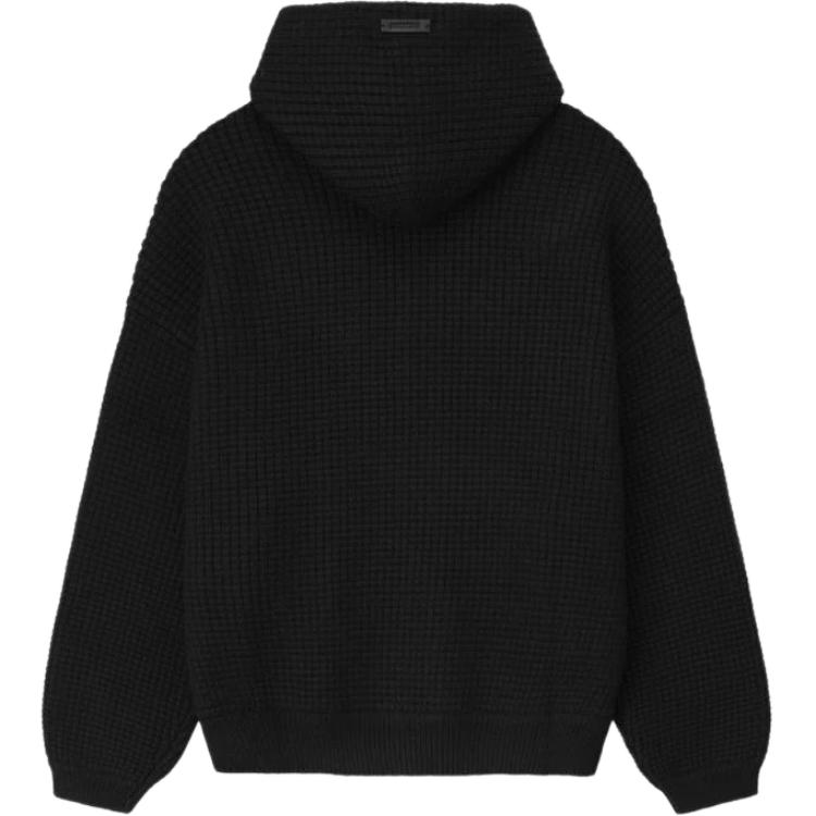 Fear of God Essentials Heavy Waffle 90s Hoodie Vintage Black Men Tops 192HO254361F