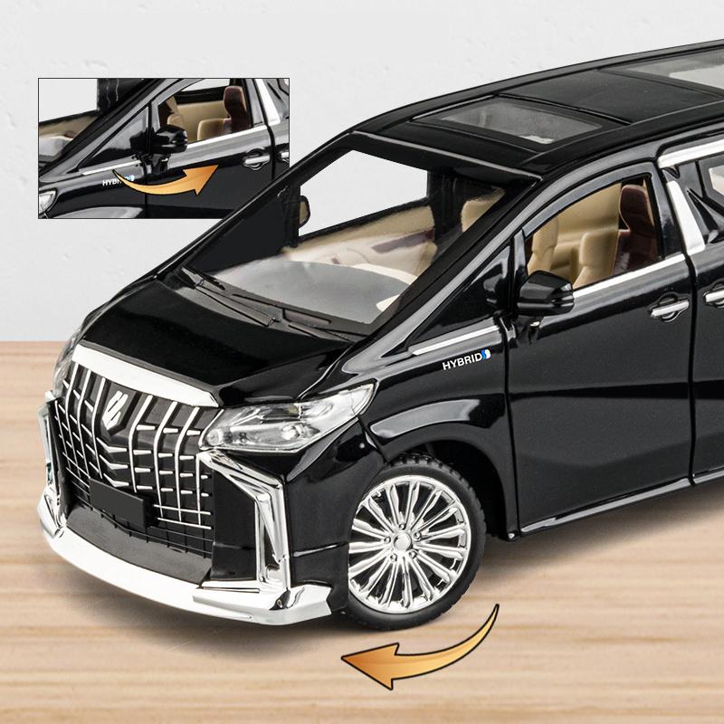 RE021:24 Key Control Version Toyota Alphard MPV Alloy Car Model Diecasts Metal Vehicles Car Model Sound and Light Childrens Toy Gift